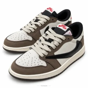 کفش کتانی ترویس اسکات دانک (Travis Scott Dunk) قهوه‌ای کرم مشکی (کیفیت مستر)
