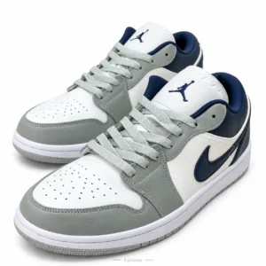 کفش نایک جردن طوسی پشت سرمه‌ای (Nike Air Jordan Grey Navy)