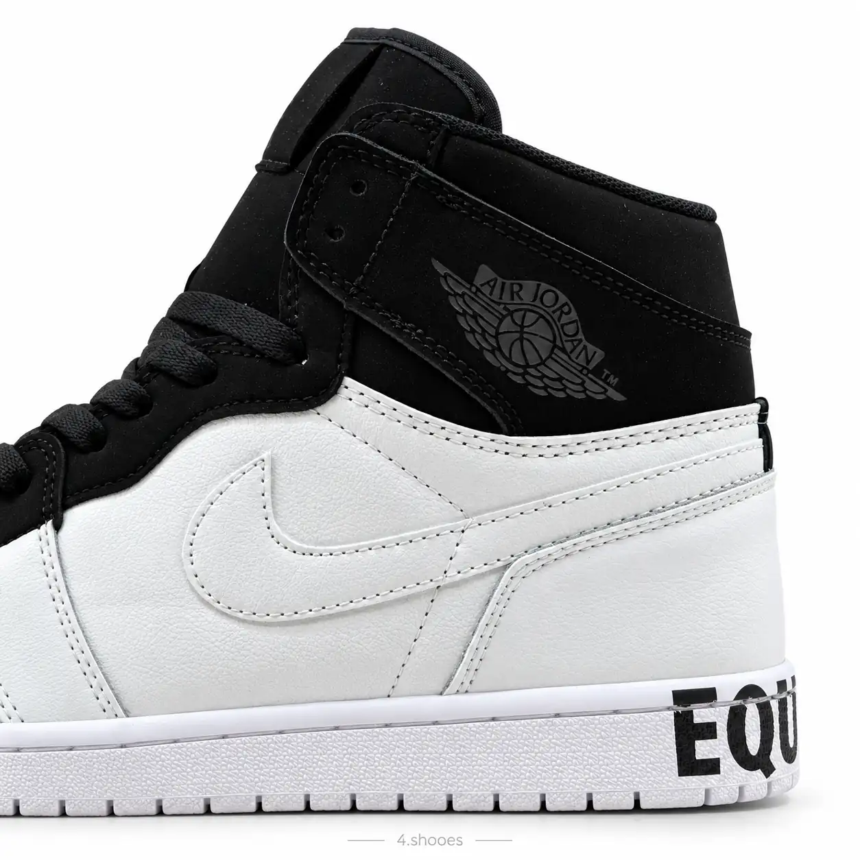 کفش کتانی جردن وان ساقدار ایکوالیتی (Jordan 1 High Equality) سفید مشکی (کیفیت مستر)