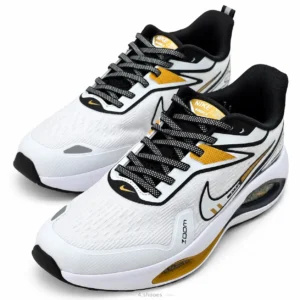 کفش کتانی نایک وین فلو (Nike Winflo) سفید مشکی زرد های‌کپی ویتنام