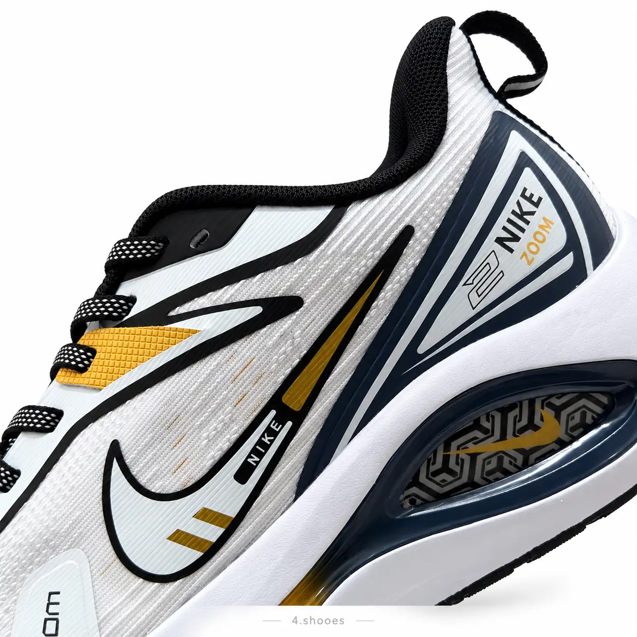 کفش کتانی نایک وین فلو (Nike Winflo) سفید مشکی زرد هایکپی ویتنام