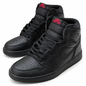 کفش کتانی جردن وان ساق‌دار فول بلک (Jordan 1 High Full Black) تمام مشکی (کیفیت مستر)