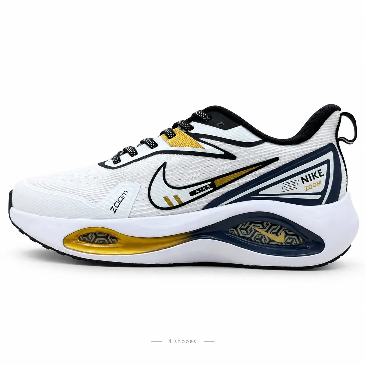 کفش کتانی نایک وین فلو (Nike Winflo) سفید مشکی زرد هایکپی ویتنام