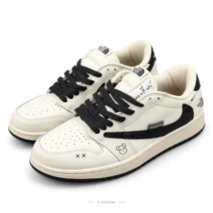 کفش کتانی ترویس اسکات × سوپریم (Travis Scott × Supreme) کرم مشکی (کیفیت مستر)